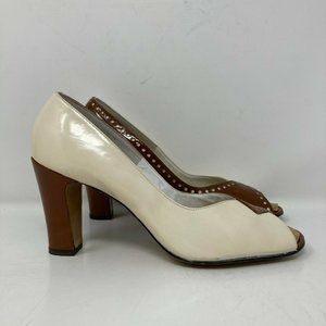 Deliso Womens Block Heel Pumps Peep Toe Sz 7 B